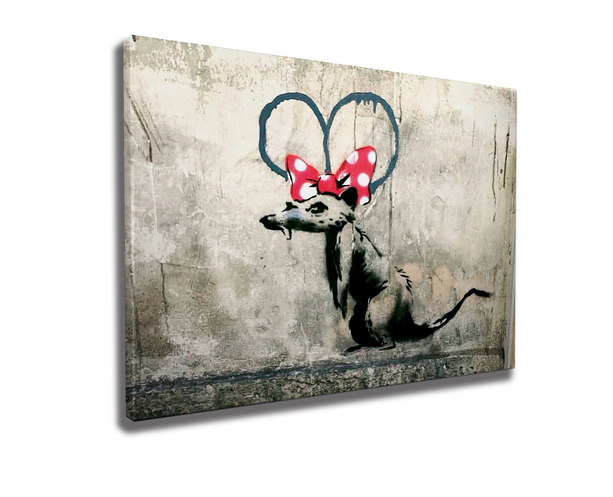 Impressionante tela decorativa de Banksy, 50 x 70 cm, 50% algodão/50% poliéster, emoldurada em madeira de 2 x 3 cm | Perfeito para amantes da arte moderna