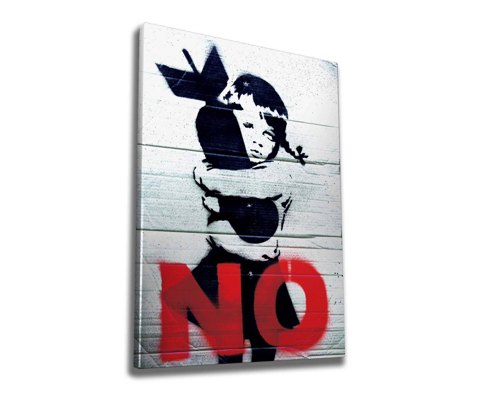 Impressionante tela decorativa de Banksy, 50 x 70 cm, 50% algodão/50% poliéster, emoldurada em madeira de 2 x 3 cm | Perfeito para amantes da arte moderna