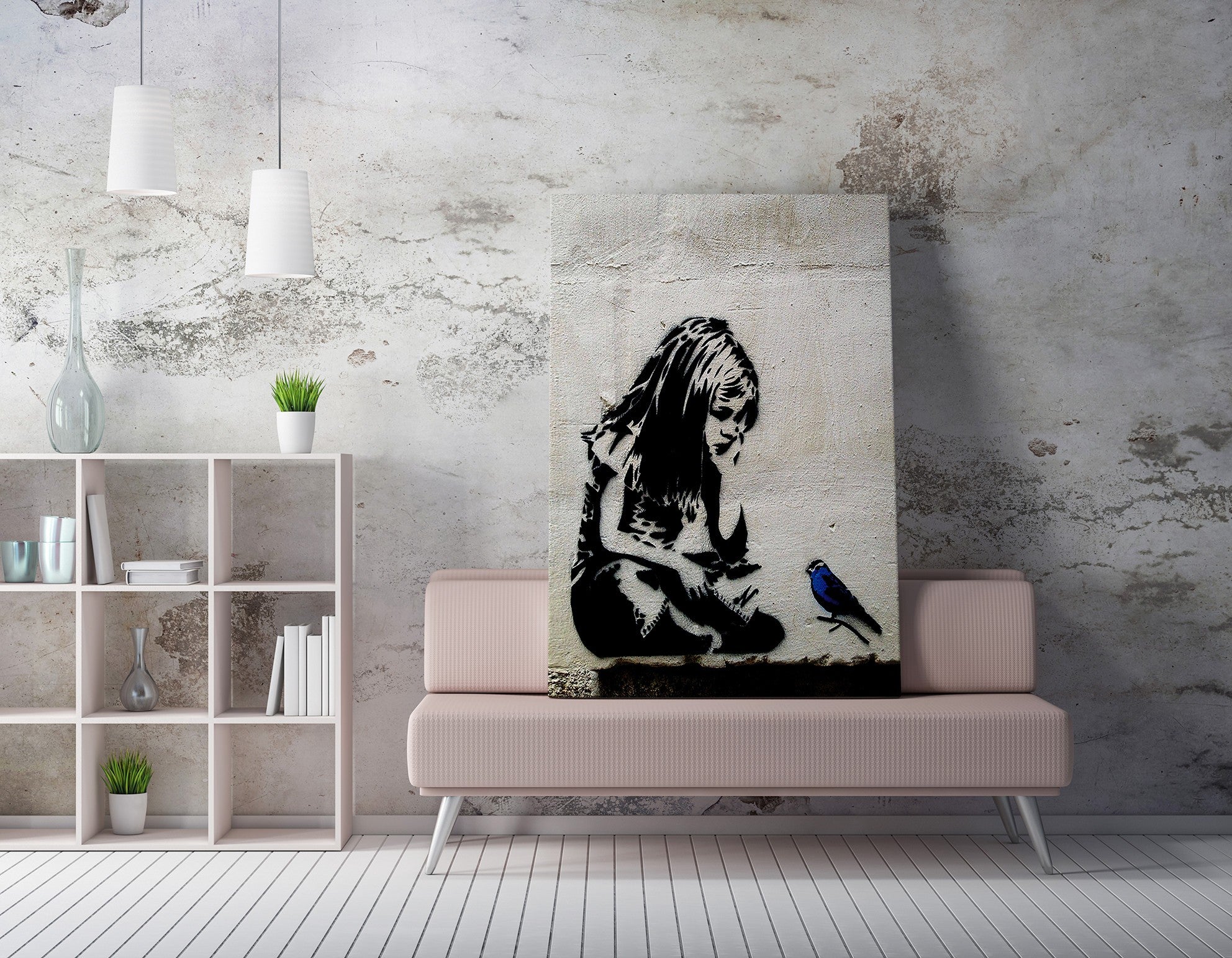 Tela decorativa emoldurada – 50 x 70 cm – madeira – 50% algodão/50% poliéster