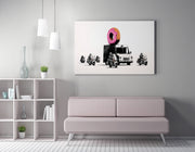 Impressionante tela decorativa de Banksy, 50 x 70 cm, 50% algodão/50% poliéster, emoldurada em madeira de 2 x 3 cm | Perfeito para amantes da arte moderna