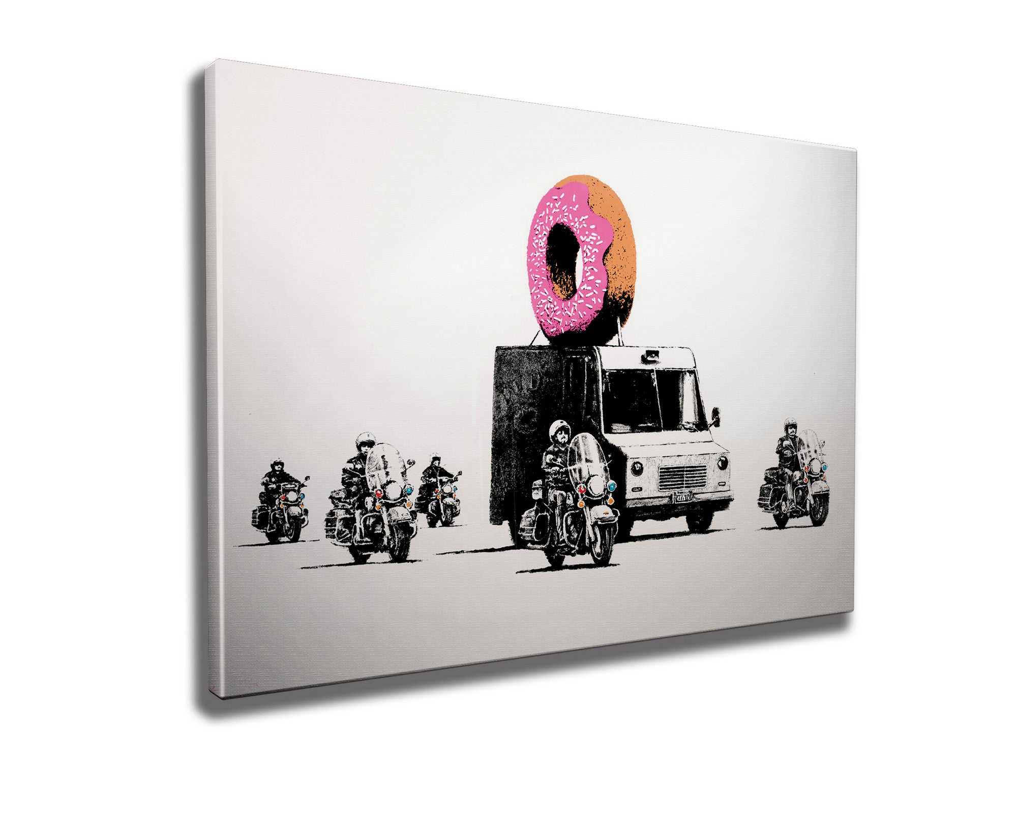 Impressionante tela decorativa de Banksy, 50 x 70 cm, 50% algodão/50% poliéster, emoldurada em madeira de 2 x 3 cm | Perfeito para amantes da arte moderna
