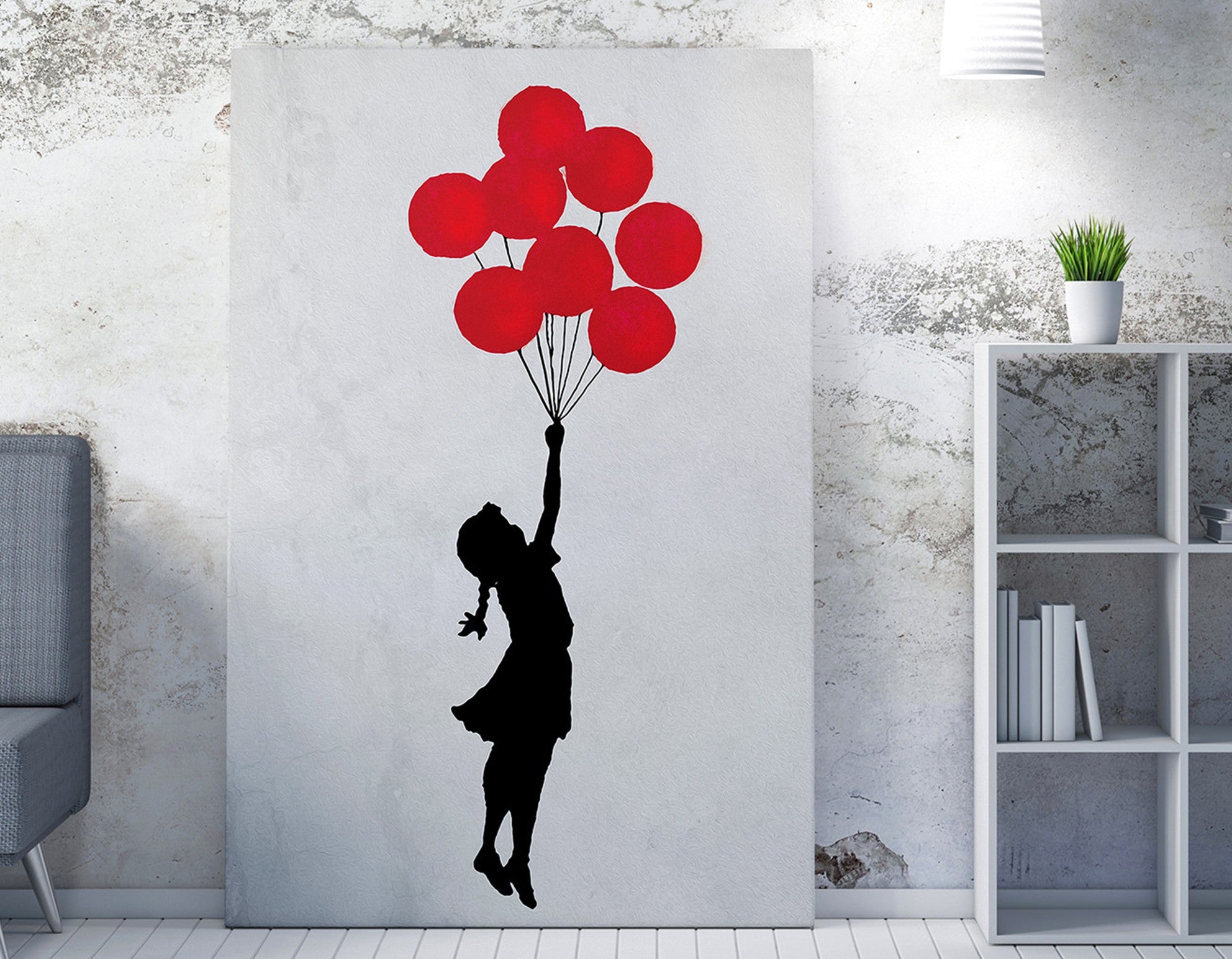Tela decorativa emoldurada – 70 x 100 cm – com moldura de madeira