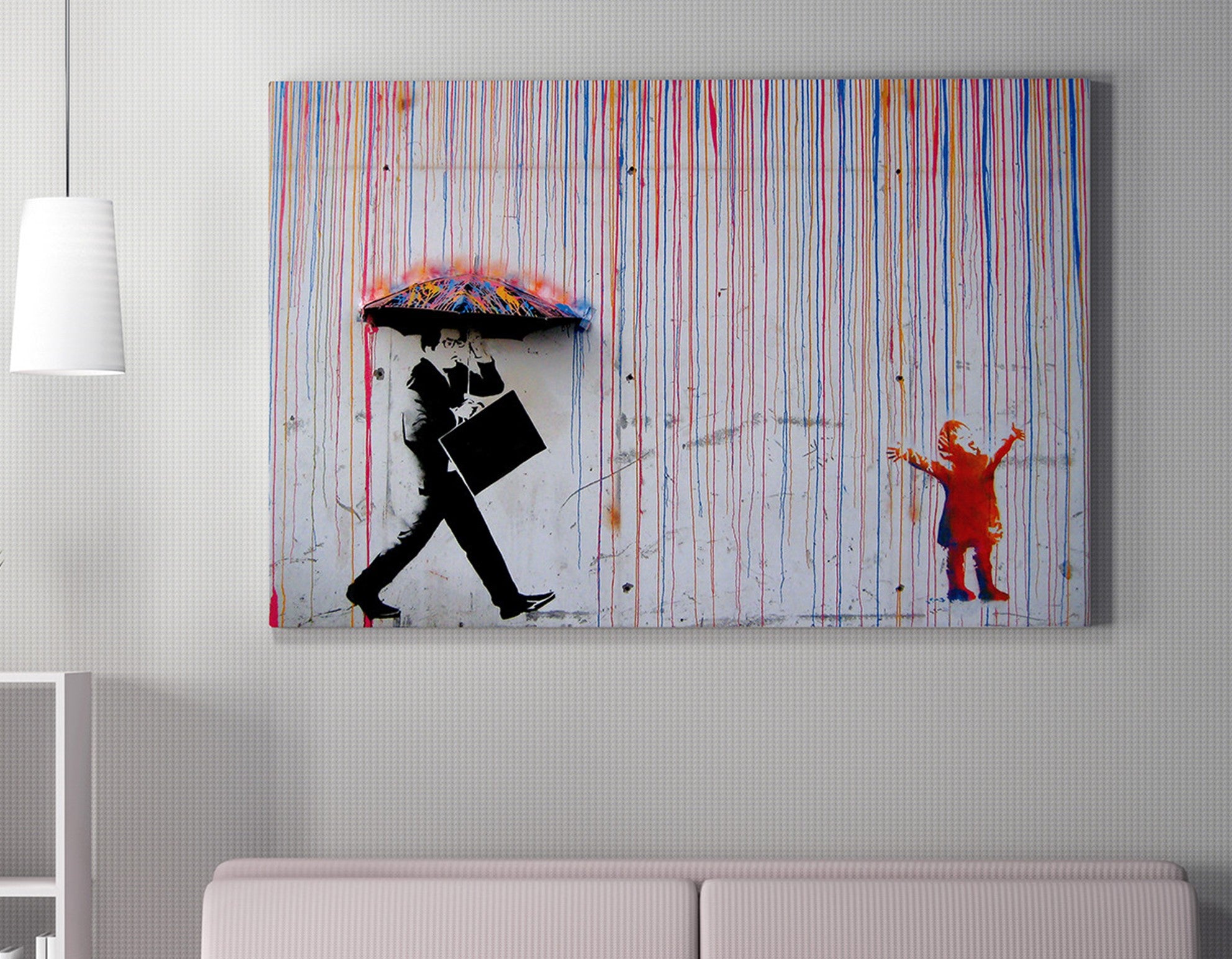 Tela decorativa emoldurada – 70 x 100 cm – moldura de madeira