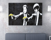 Impressionante tela decorativa de Banksy, 50 x 70 cm, 50% algodão/50% poliéster, emoldurada em madeira de 2 x 3 cm | Perfeito para amantes da arte moderna