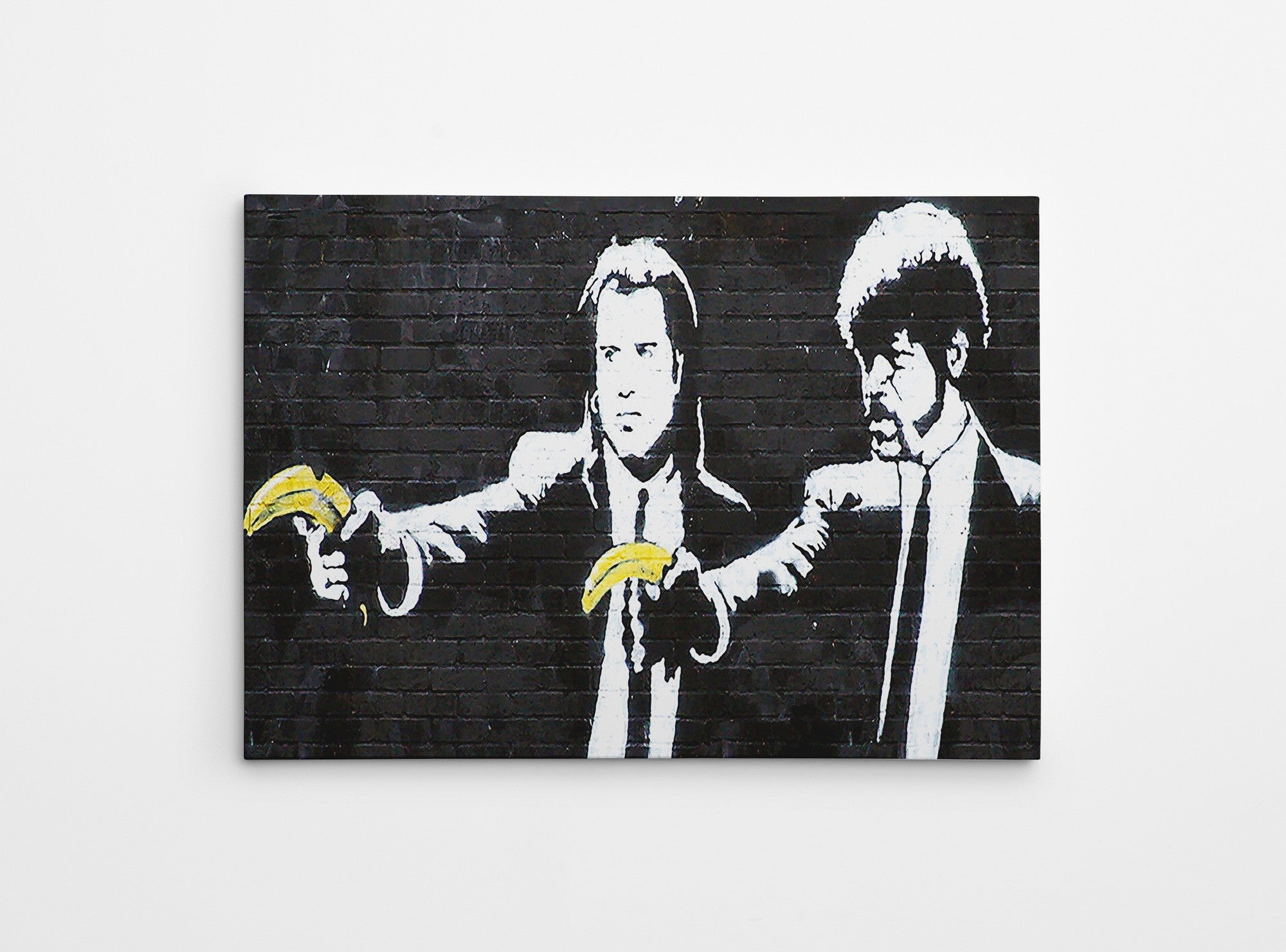 Impressionante tela decorativa de Banksy, 50 x 70 cm, 50% algodão/50% poliéster, emoldurada em madeira de 2 x 3 cm | Perfeito para amantes da arte moderna