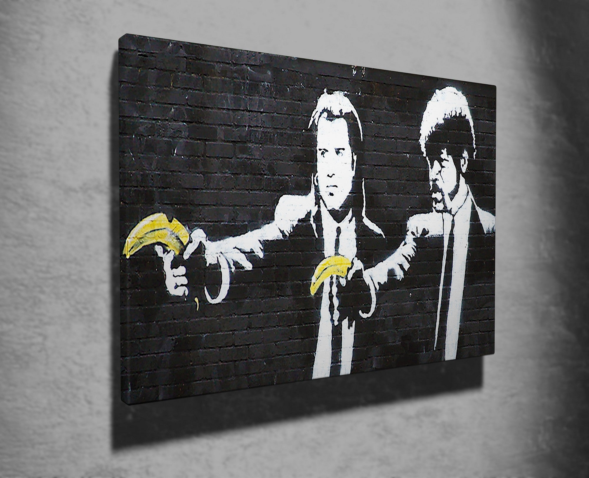 Impressionante tela decorativa de Banksy, 50 x 70 cm, 50% algodão/50% poliéster, emoldurada em madeira de 2 x 3 cm | Perfeito para amantes da arte moderna
