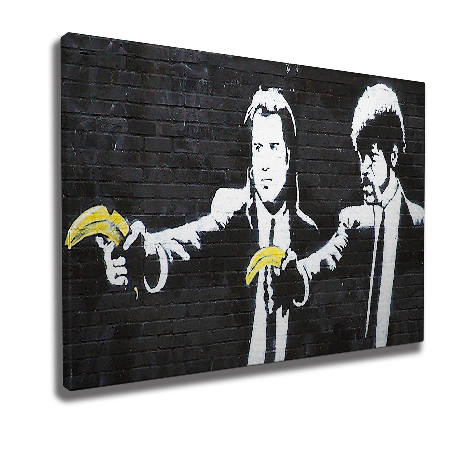 Impressionante tela decorativa de Banksy, 50 x 70 cm, 50% algodão/50% poliéster, emoldurada em madeira de 2 x 3 cm | Perfeito para amantes da arte moderna