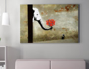 Tela decorativa emoldurada – 50 x 70 cm – madeira – 50% algodão/50% poliéster