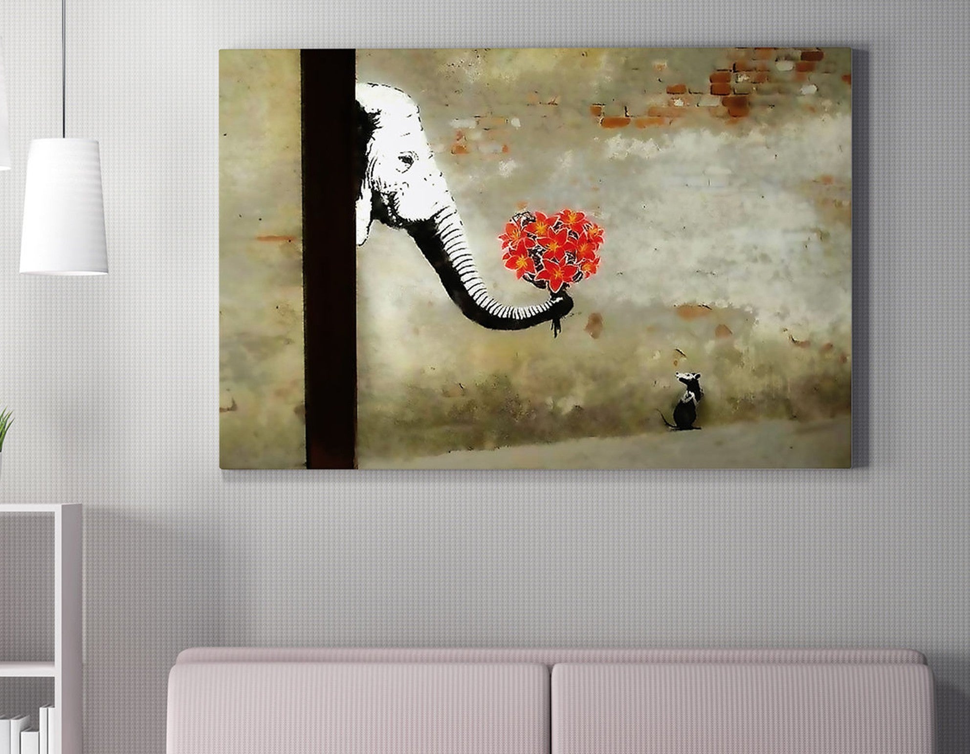 Tela decorativa emoldurada – 50 x 70 cm – madeira – 50% algodão/50% poliéster
