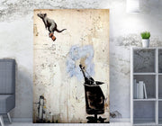 Tela decorativa emoldurada – 50 x 70 cm – multicolorida – 50% algodão / 50% poliéster