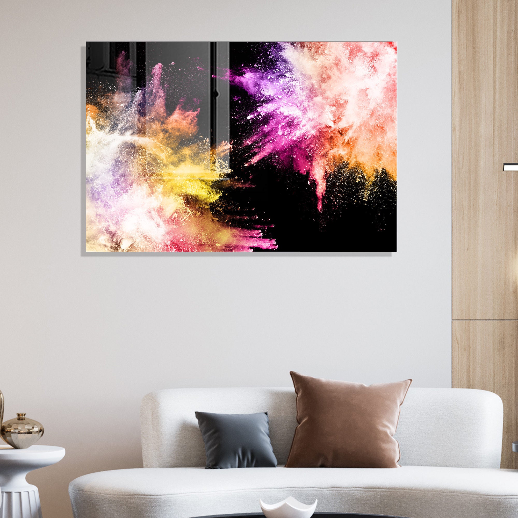 Pintura elegante em vidro temperado, 70 x 100 cm, 100% vidro temperado (4 mm) | Arte de parede deslumbrante para decoração moderna de casa e escritórios
