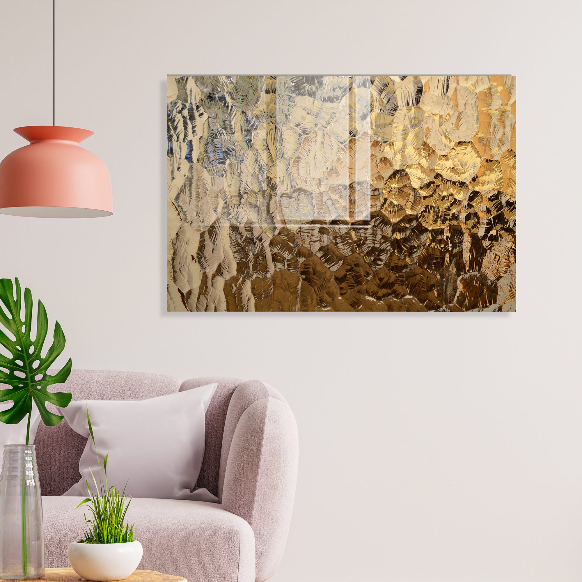 Pintura elegante em vidro temperado, 70 x 100 cm, 100% vidro temperado (4 mm) | Arte de parede deslumbrante para decoração moderna de casa e escritórios