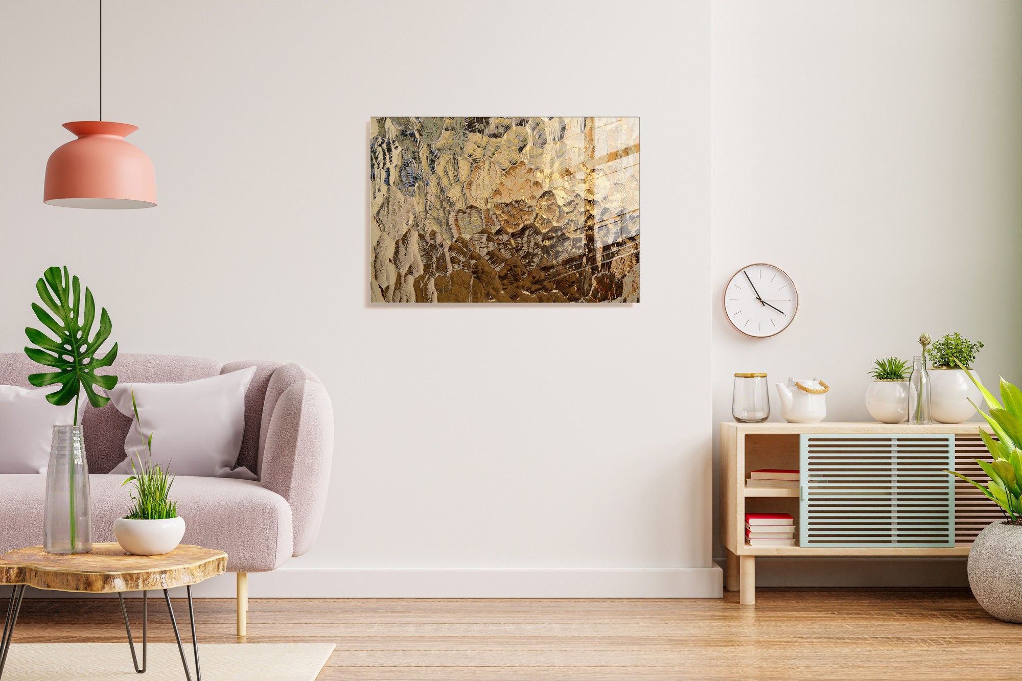 Pintura elegante em vidro temperado, 70 x 100 cm, 100% vidro temperado (4 mm) | Arte de parede deslumbrante para decoração moderna de casa e escritórios