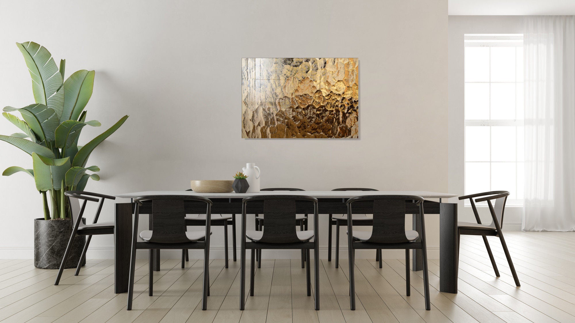 Pintura elegante em vidro temperado, 70 x 100 cm, 100% vidro temperado (4 mm) | Arte de parede deslumbrante para decoração moderna de casa e escritórios