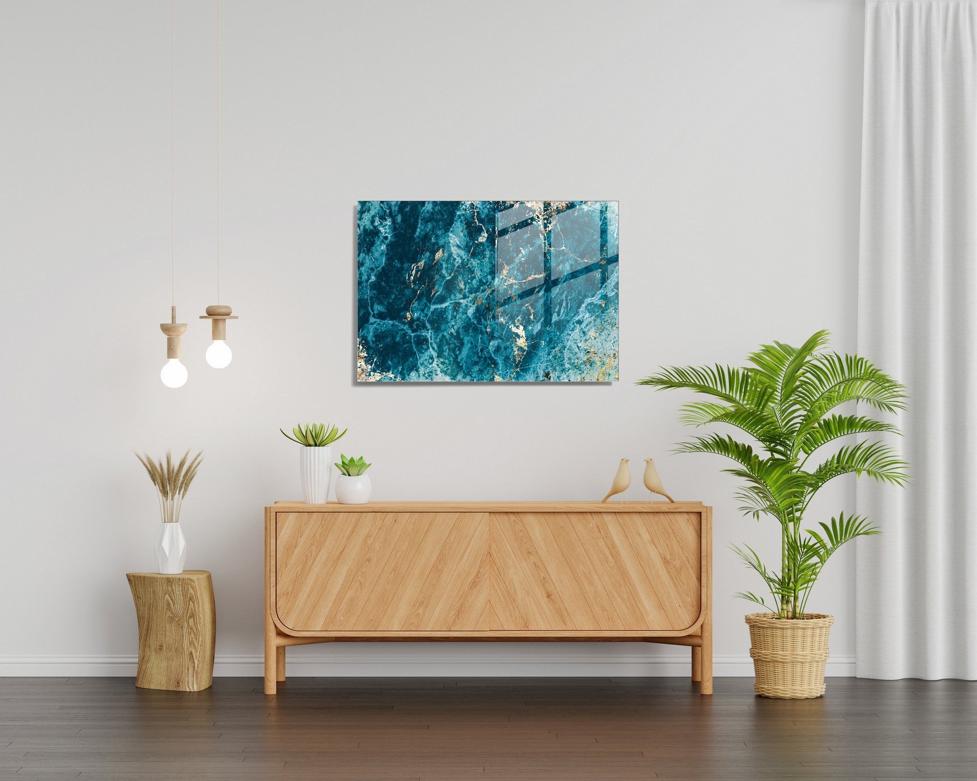 Pintura elegante em vidro temperado, 70 x 100 cm, 100% vidro temperado (4 mm) | Arte de parede deslumbrante para decoração moderna de casa e escritórios