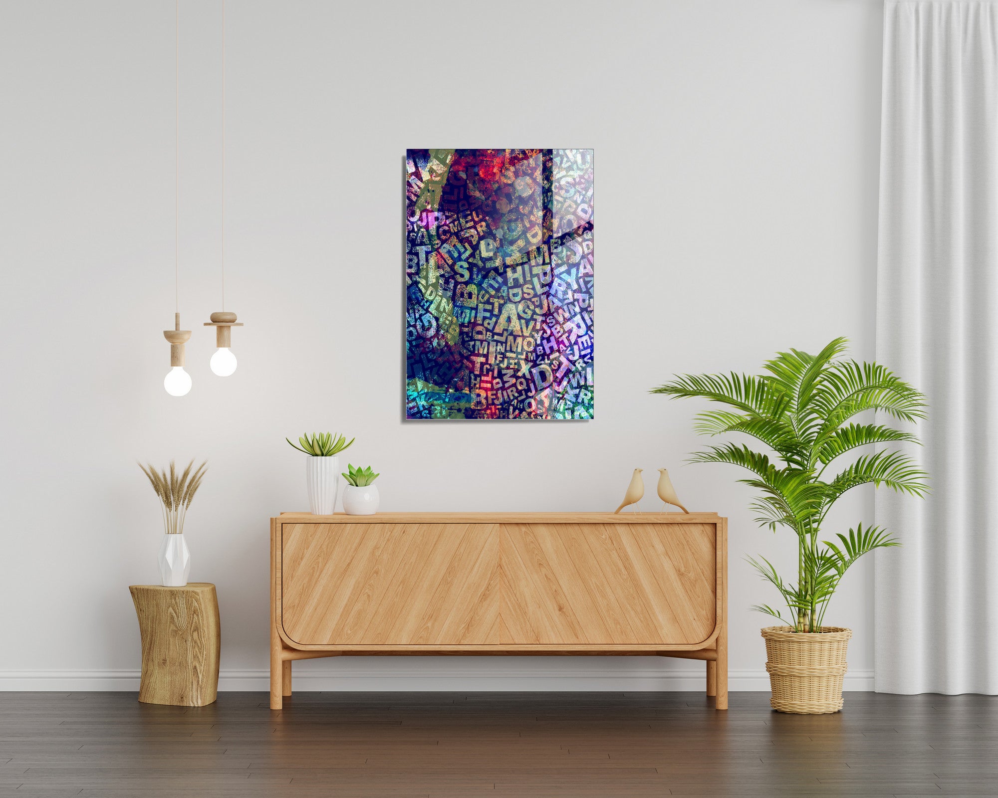 Quadro Decorativo em Vidro Temperado Multicolor 50x70cm - Arte Moderna para Transformar o Seu Espaço