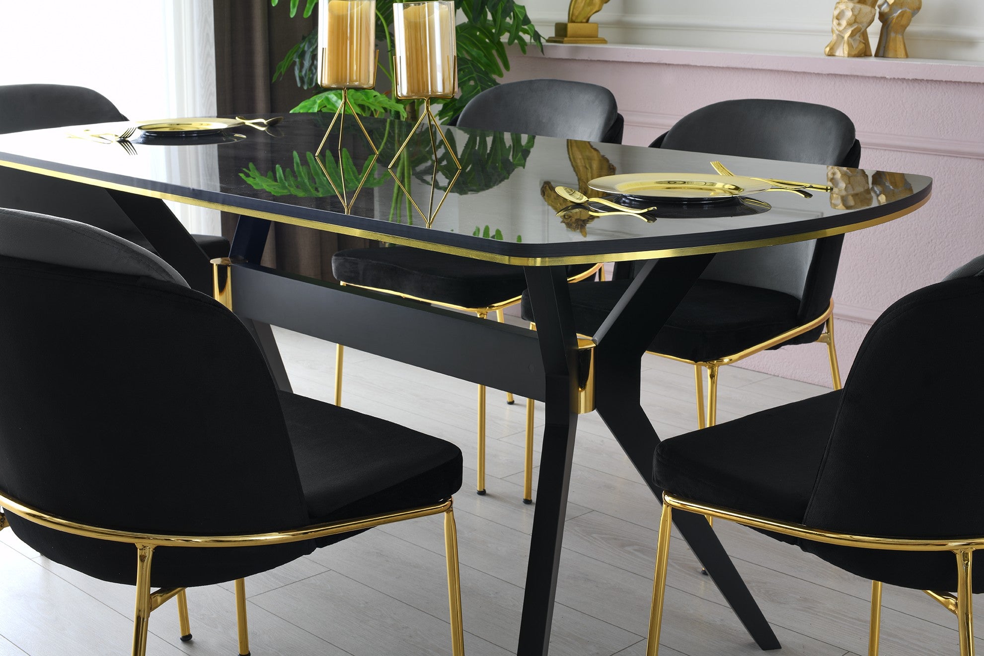 Mesa de jantar – 180 cm x 90 cm x 77 cm – Multicolorida – MDF