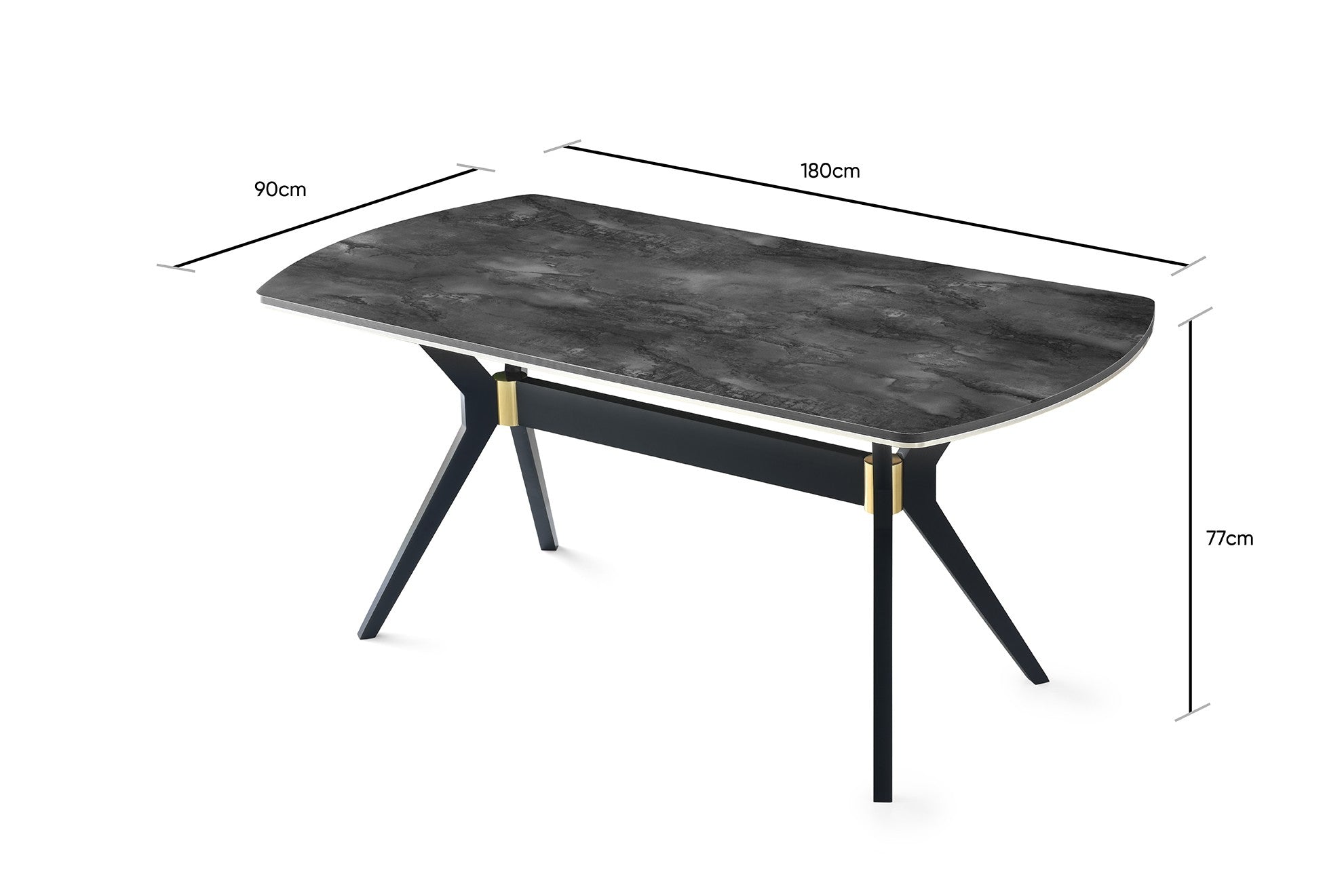 Mesa de jantar – 180 cm x 90 cm x 77 cm – Multicolorida – MDF