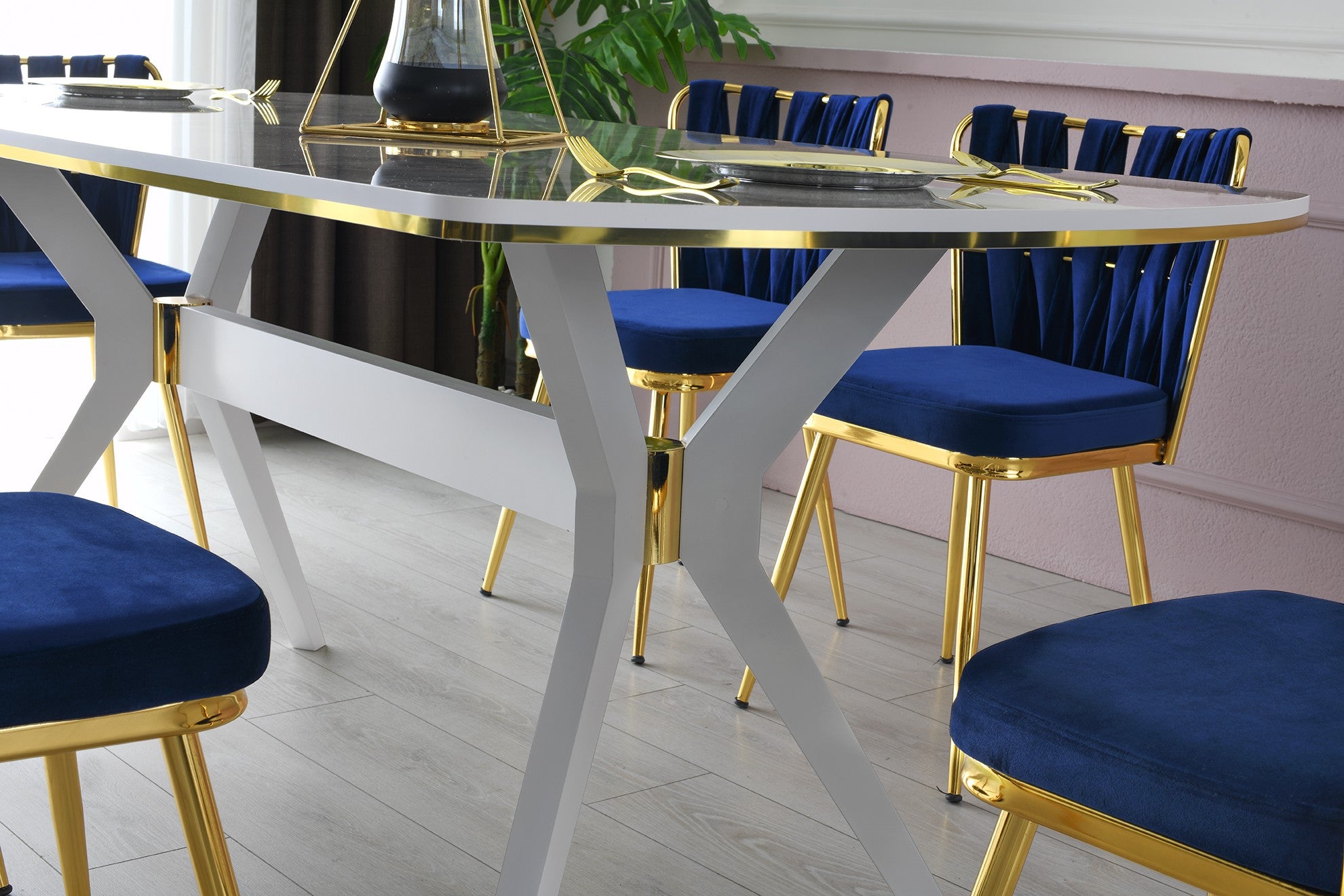Mesa de jantar – 180 cm x 77 cm x 90 cm – Multicolorido – MDF