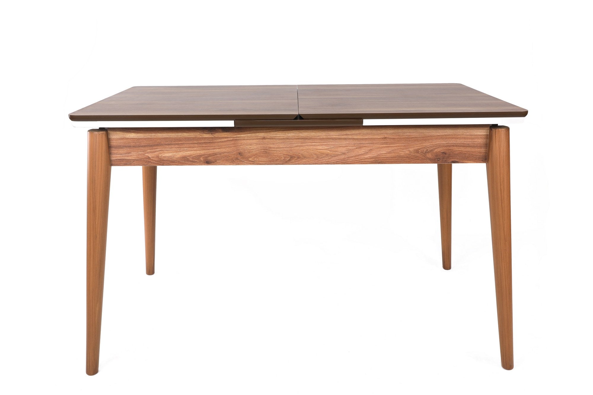 Mesa de Jantar Extensível – 130-166 cm – Nogueira e Branco – 100% MDF