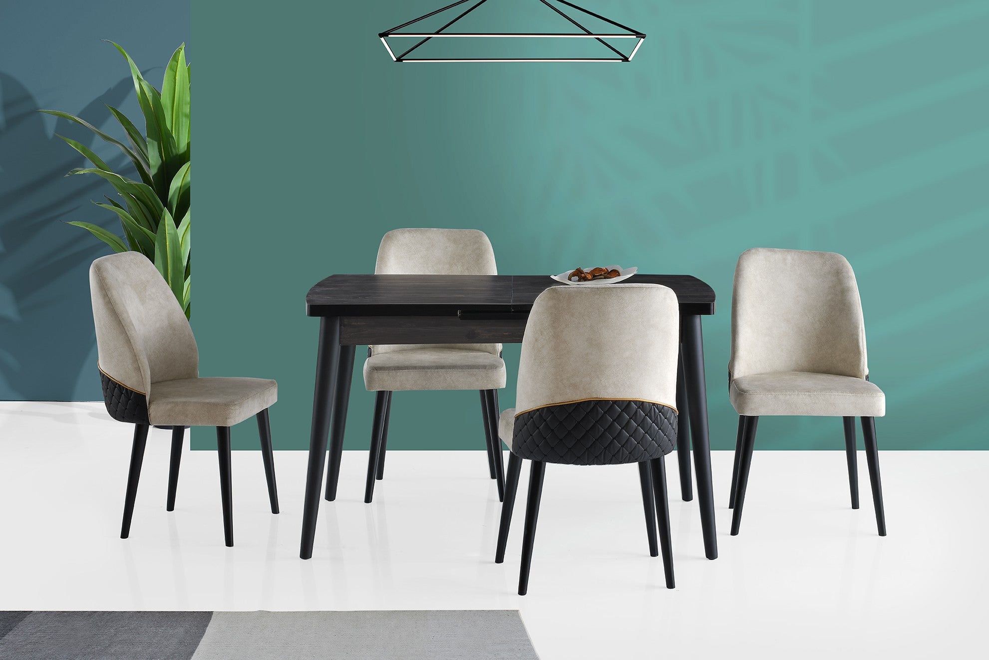 Mesa de Jantar – 130 cm x 79 cm x 80 cm – Preto – Aglomerado de Partículas