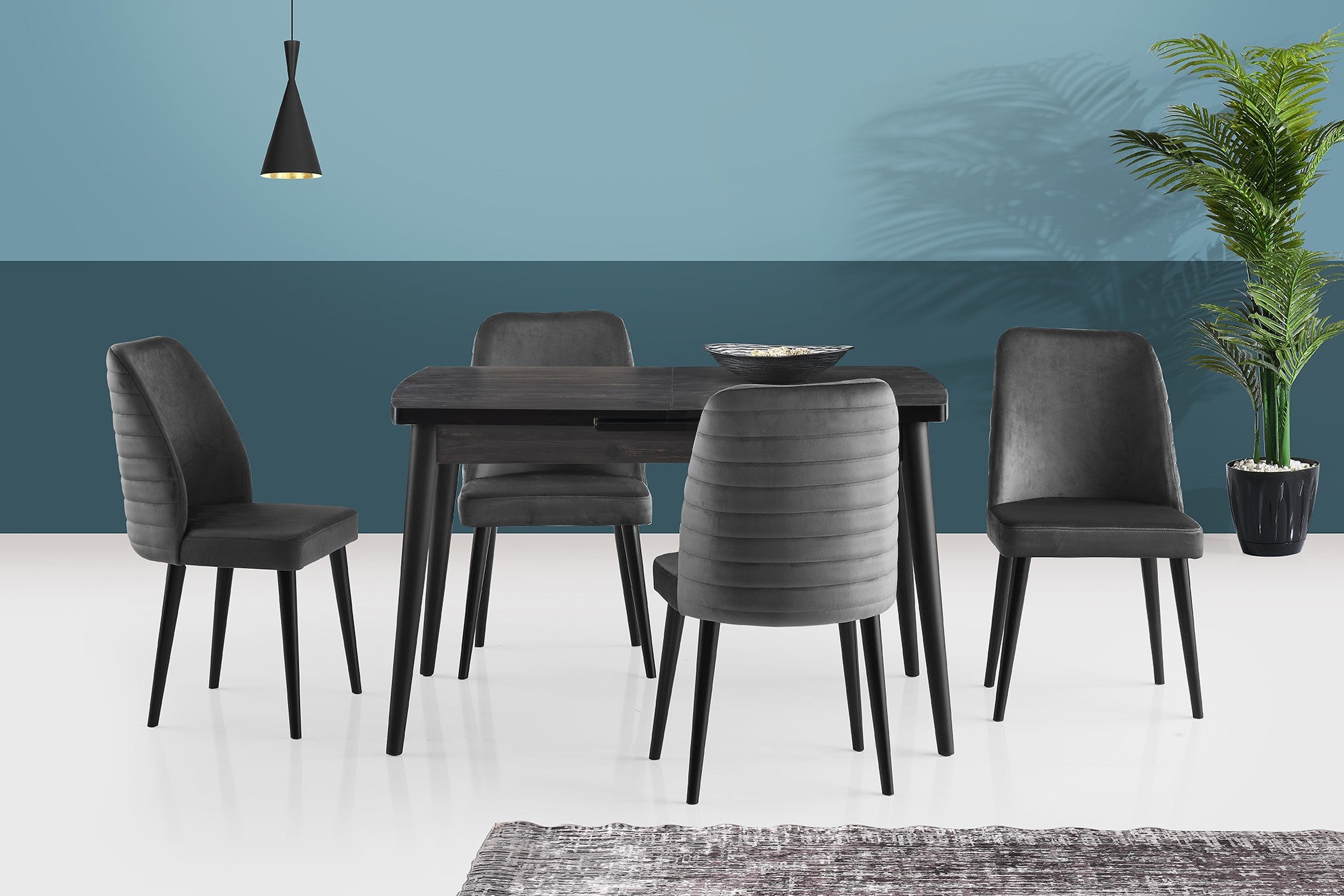 Mesa de Jantar – 130 cm x 79 cm x 80 cm – Preto – Aglomerado de Partículas