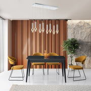 Mesa de Jantar – 130cm x 75cm x 80cm – Cinza – Fibra de madeira revestida a melamina