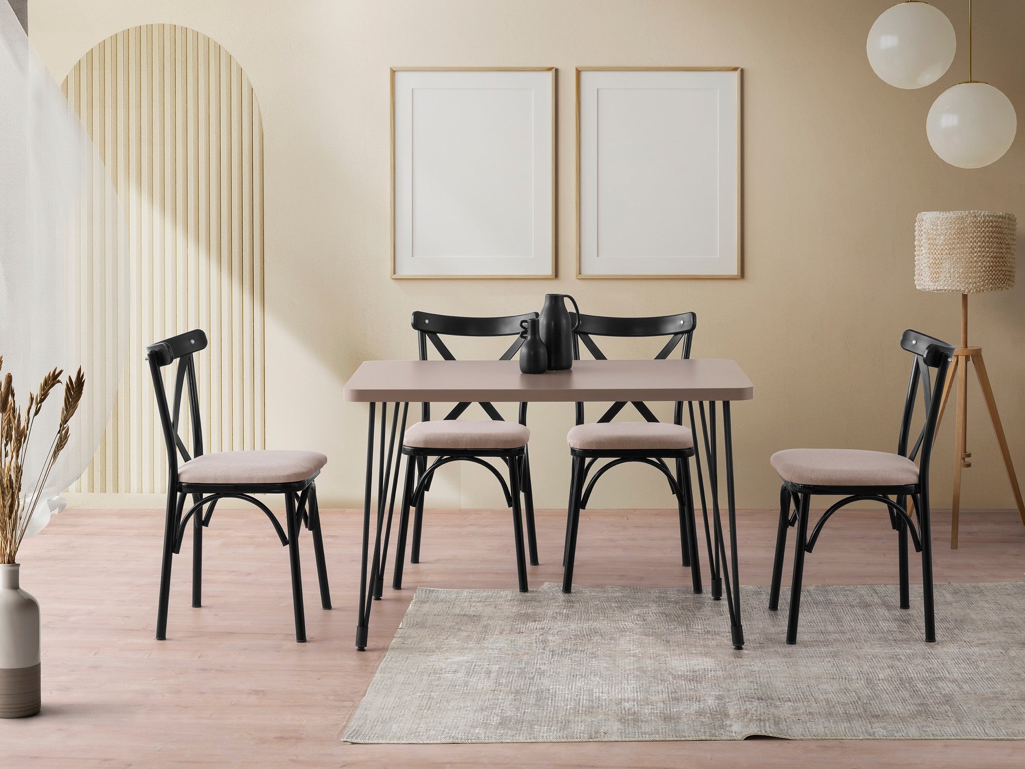Mesa de Jantar – 120 cm x 75 cm x 70 cm – Mocha Claro – Painel de Partículas
