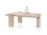 Mesa de Centro em Travertino – 110 cm x 45,5 cm x 70 cm – Travertino – Aglomerado