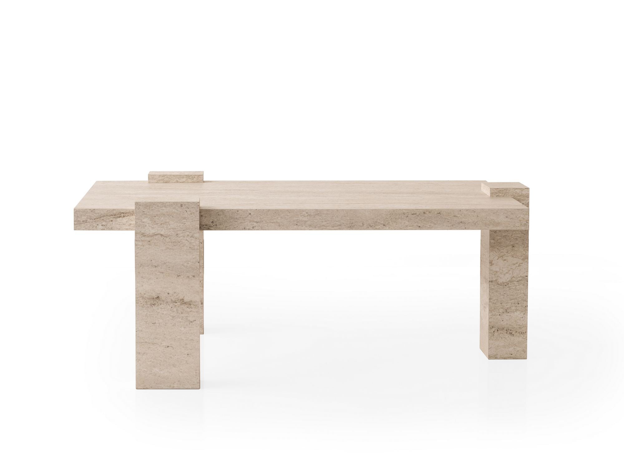 Mesa de Centro em Travertino – 110 cm x 45,5 cm x 70 cm – Travertino – Aglomerado