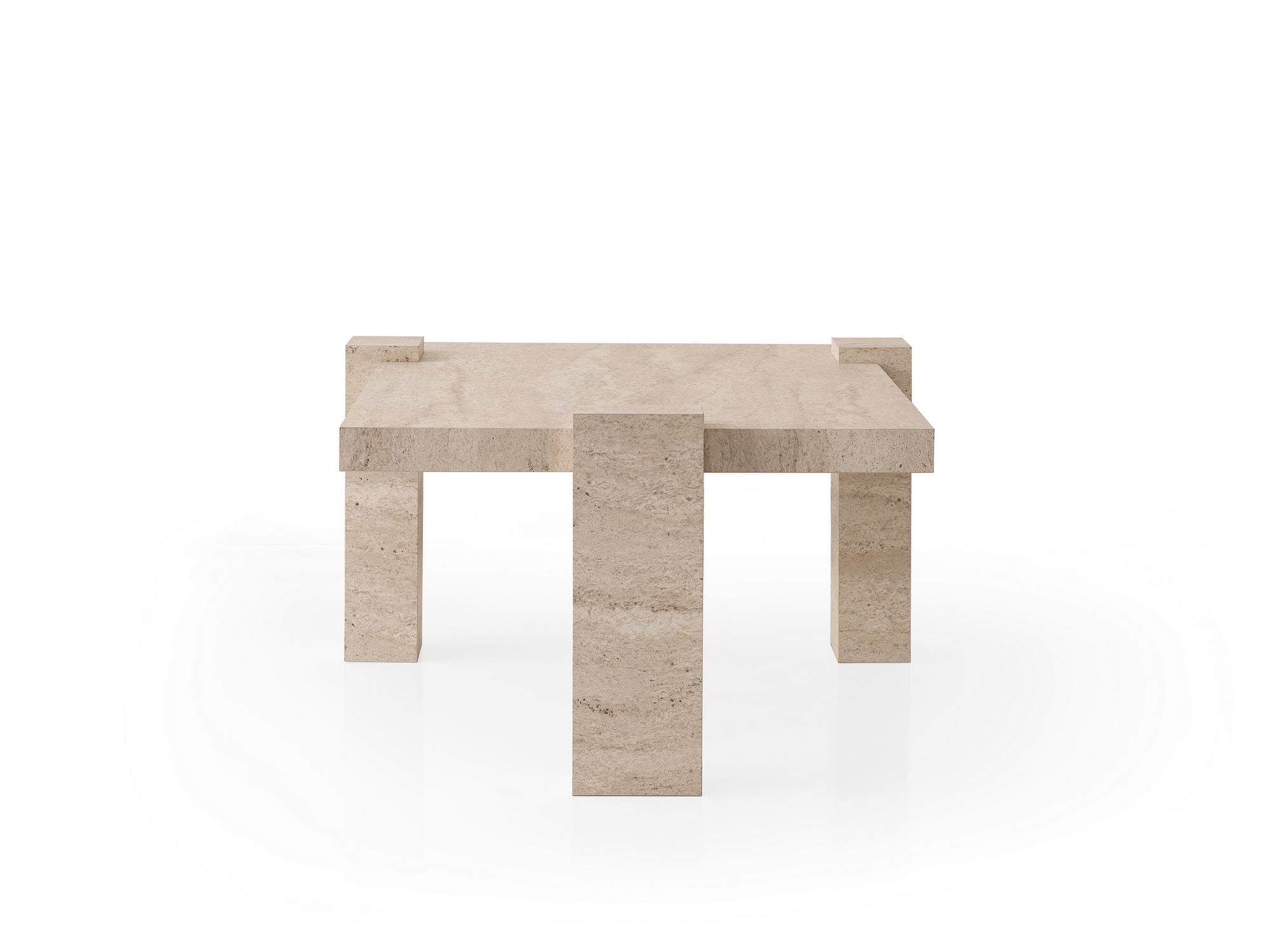 Mesa de Centro em Travertino – 110 cm x 45,5 cm x 70 cm – Travertino – Aglomerado