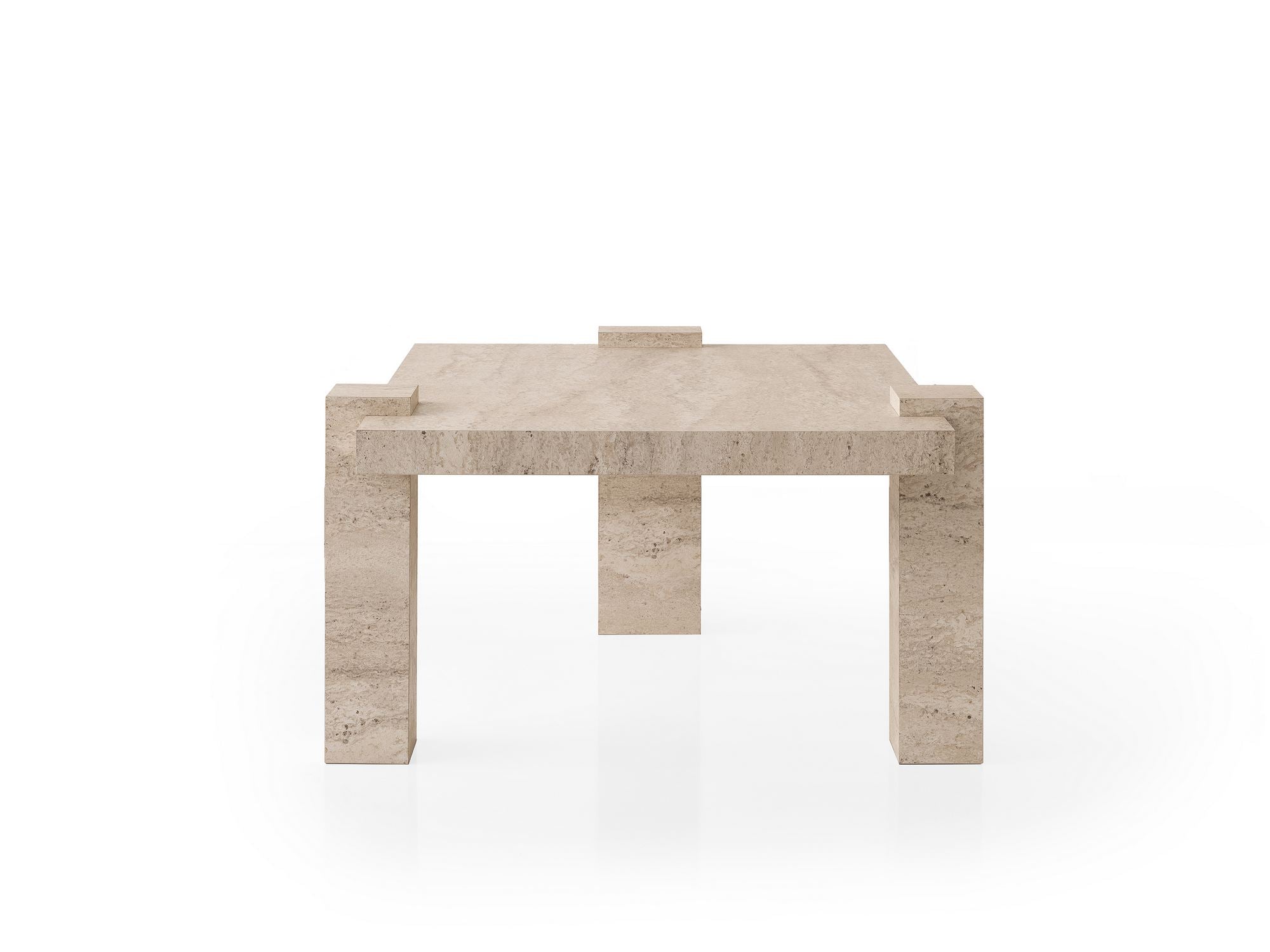 Mesa de Centro em Travertino – 110 cm x 45,5 cm x 70 cm – Travertino – Aglomerado