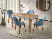 Mesa de Jantar – 140x75x80 cm – Carvalho e Branco – MDF
