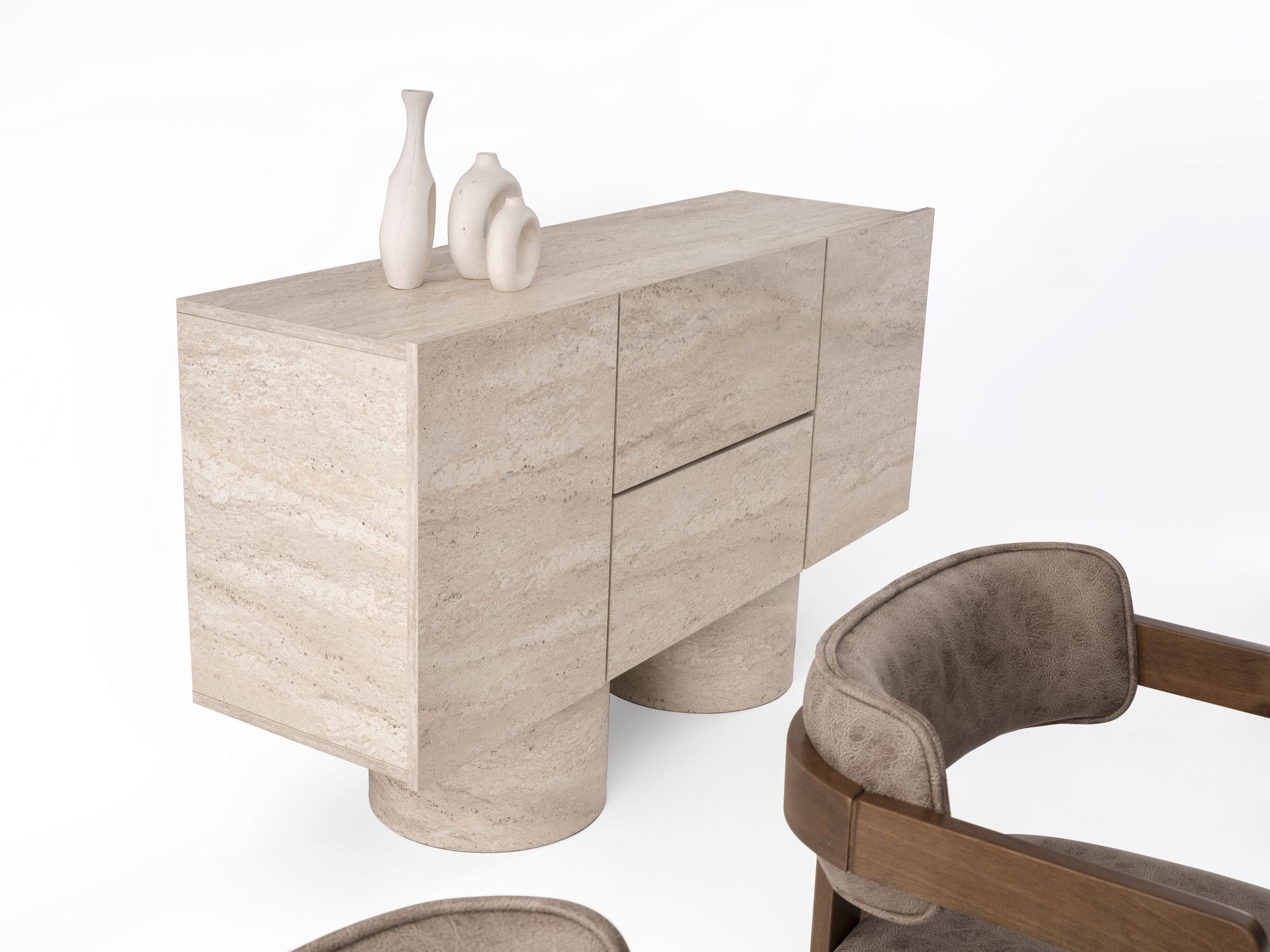 Aparador – 150cm x 87cm x 42cm – Travertino – MDF