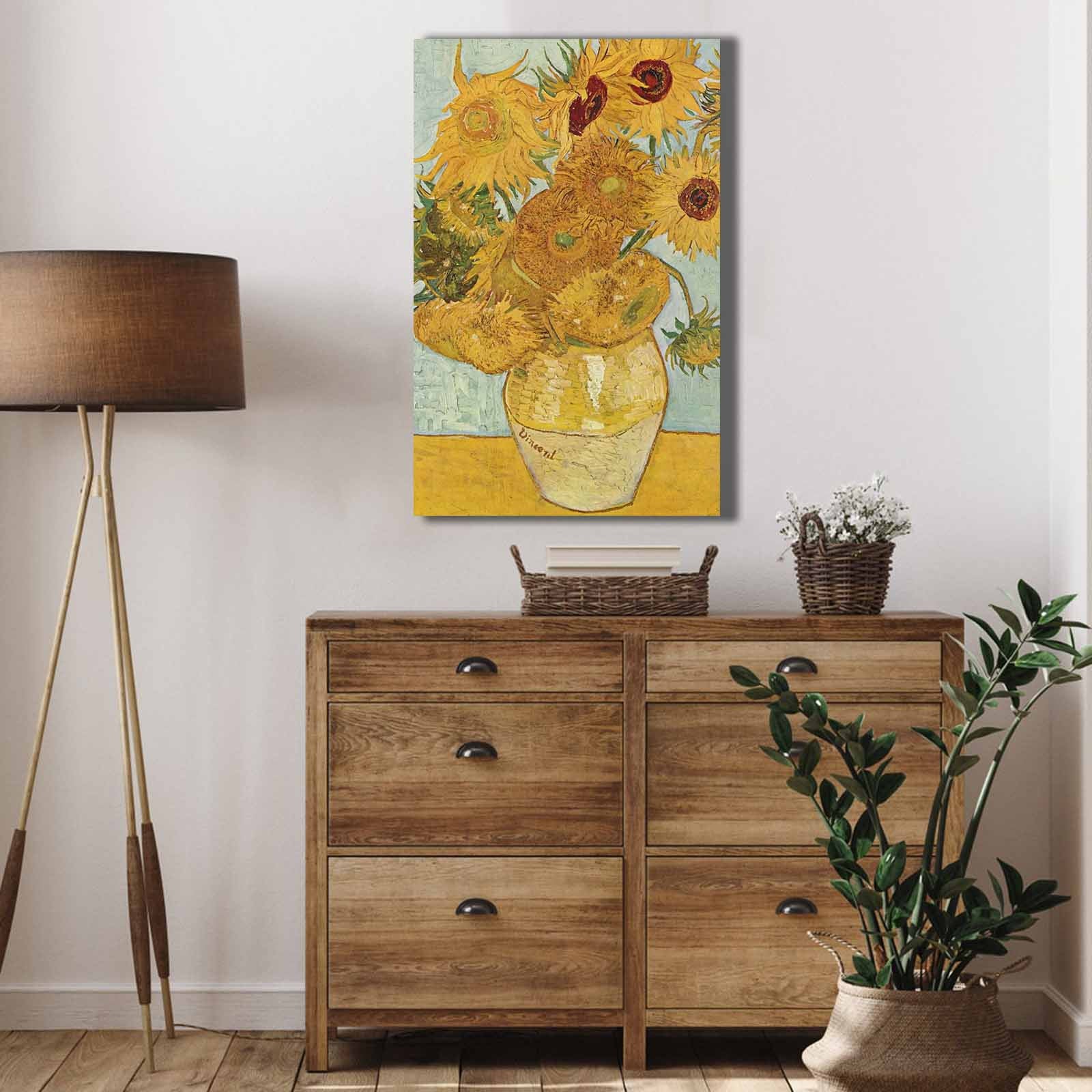 Pintura decorativa em tela de Vincent van Gogh, 45 x 70 cm, 100% tela, moldura 100% madeira (2,8 cm de espessura) | Perfeito para amantes de decoração e arte