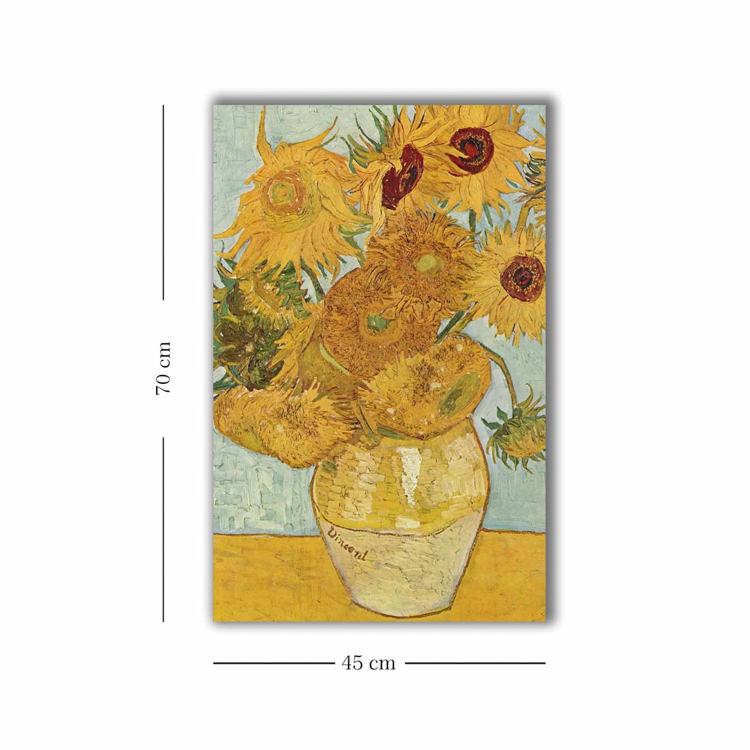 Pintura decorativa em tela de Vincent van Gogh, 45 x 70 cm, 100% tela, moldura 100% madeira (2,8 cm de espessura) | Perfeito para amantes de decoração e arte