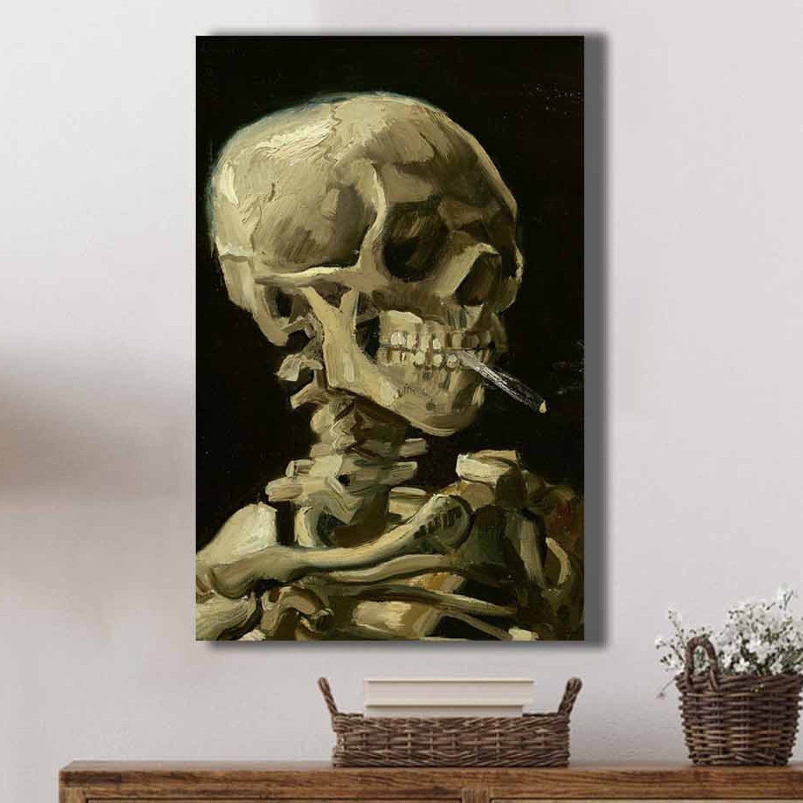 Pintura decorativa em tela de Vincent van Gogh, 45 x 70 cm, 100% tela, moldura 100% madeira (2,8 cm de espessura) | Perfeito para amantes de decoração e arte