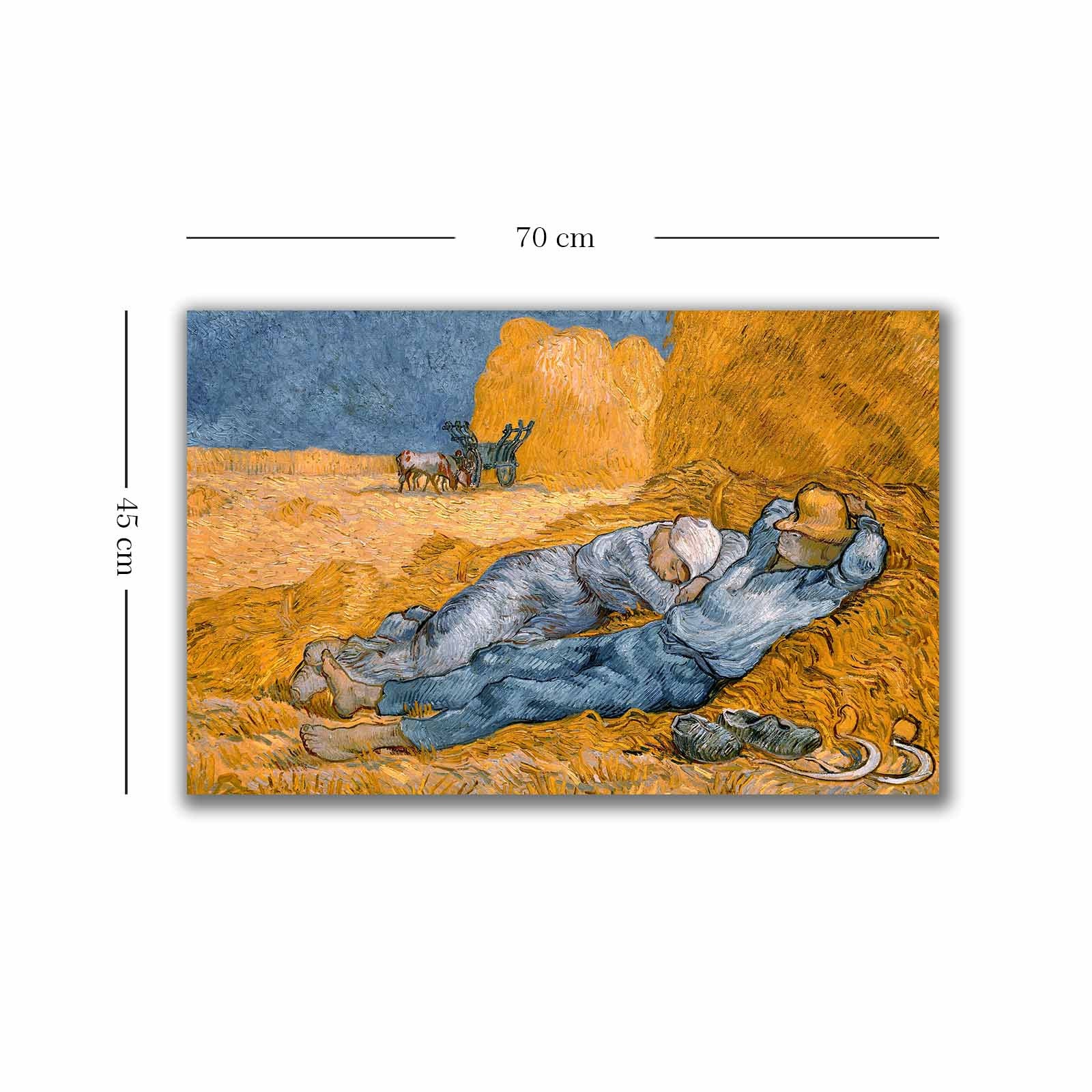 Pintura decorativa em tela de Vincent van Gogh, 45 x 70 cm, 100% tela, moldura 100% madeira (2,8 cm de espessura) | Perfeito para amantes de decoração e arte