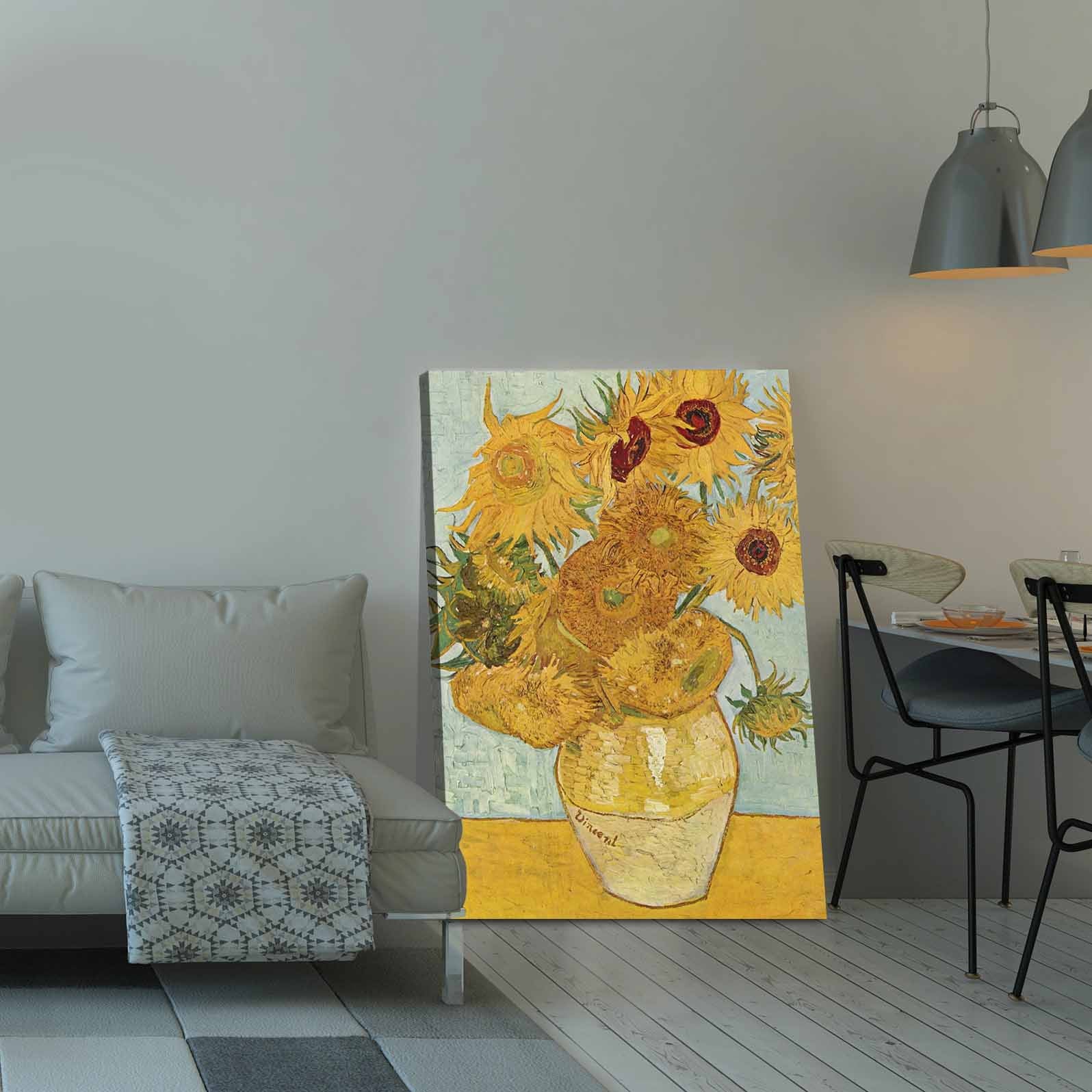 Pintura decorativa em tela de Vincent van Gogh, 70 x 100 cm, 100% tela, moldura 100% madeira (2,8 cm de espessura) | Perfeito para amantes de decoração e arte