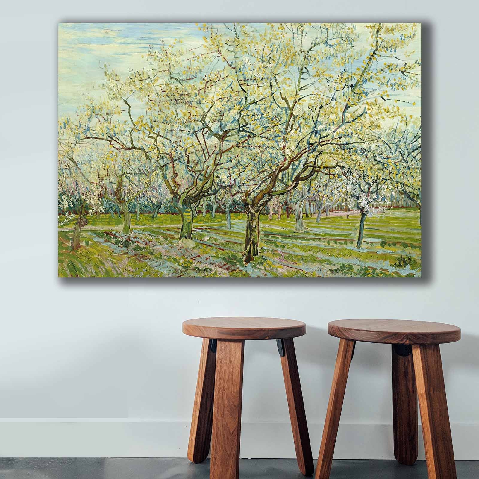 Pintura decorativa em tela de Vincent van Gogh, 70 x 100 cm, 100% tela, moldura 100% madeira (2,8 cm de espessura) | Perfeito para amantes de decoração e arte
