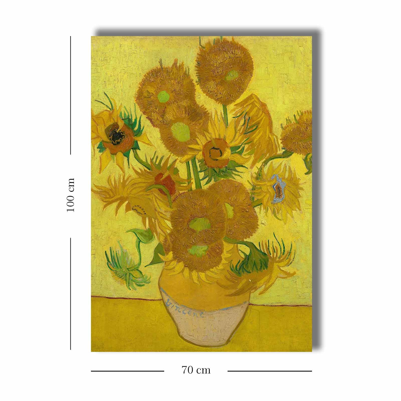 Pintura decorativa em tela de Vincent van Gogh, 70 x 100 cm, 100% tela, moldura 100% madeira (2,8 cm de espessura) | Perfeito para amantes de decoração e arte