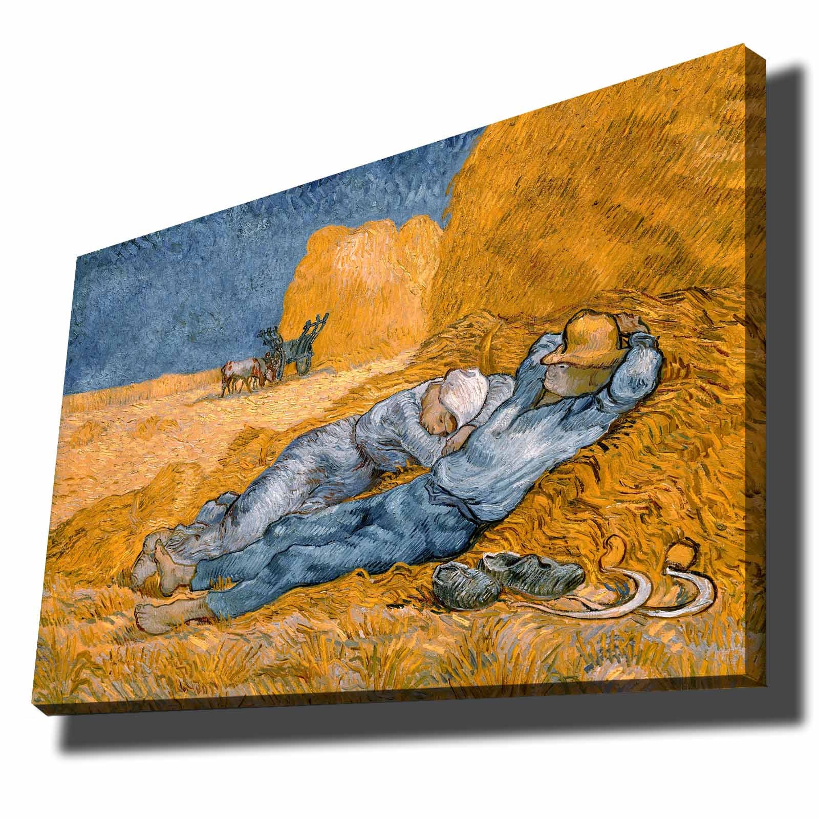 Pintura decorativa em tela de Vincent van Gogh, 70 x 100 cm, 100% tela, moldura 100% madeira (2,8 cm de espessura) | Perfeito para amantes de decoração e arte