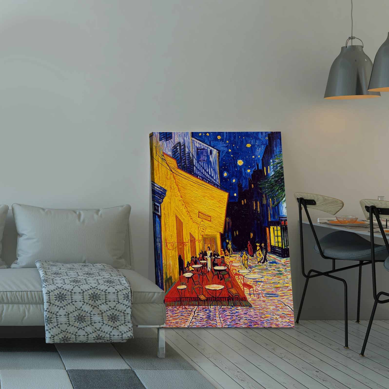 Pintura decorativa em tela de Vincent van Gogh, 70 x 100 cm, 100% tela, moldura 100% madeira (2,8 cm de espessura) | Perfeito para amantes de decoração e arte