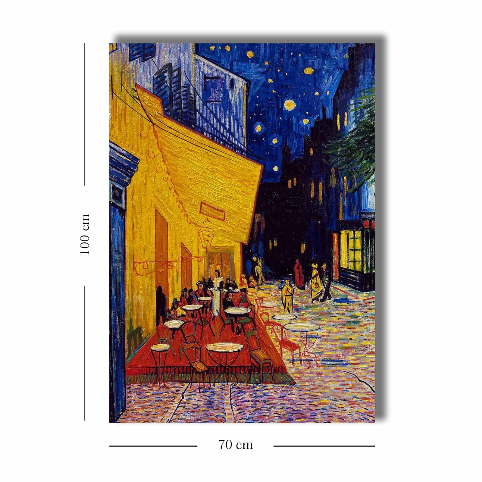 Pintura decorativa em tela de Vincent van Gogh, 70 x 100 cm, 100% tela, moldura 100% madeira (2,8 cm de espessura) | Perfeito para amantes de decoração e arte