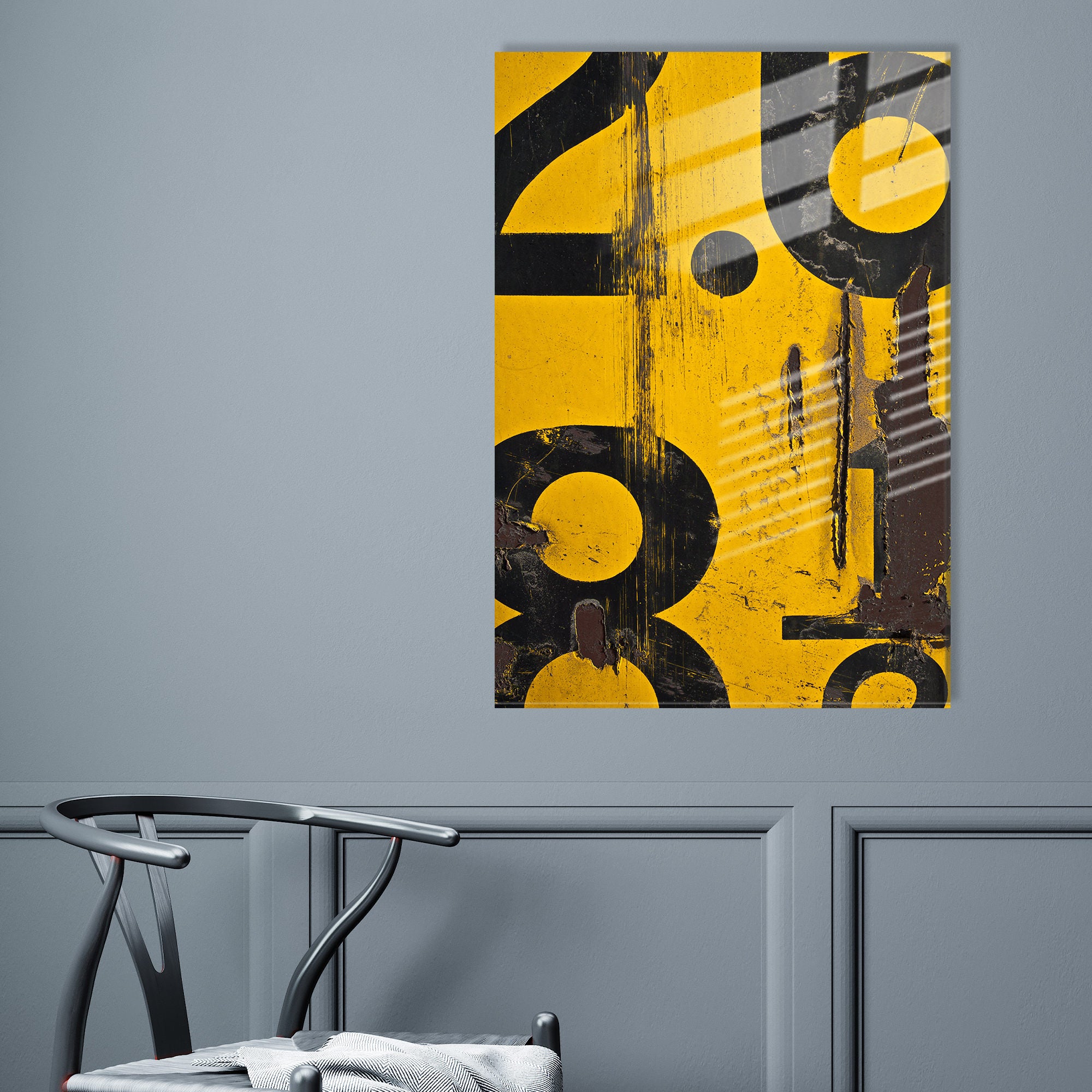 Pintura elegante em vidro temperado, 30 x 45 cm, 100% vidro temperado (4 mm) | Arte de parede deslumbrante para decoração de casa | Perfeita para sala de estar e escritório