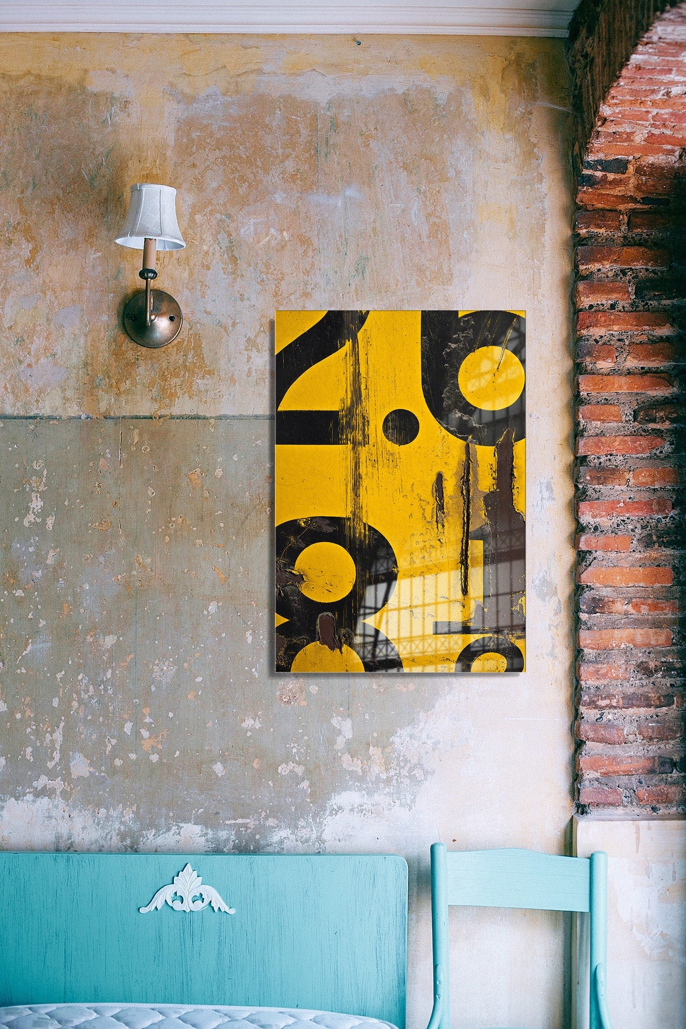 Pintura elegante em vidro temperado, 30 x 45 cm, 100% vidro temperado (4 mm) | Arte de parede deslumbrante para decoração de casa | Perfeita para sala de estar e escritório