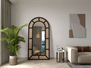Espelho Cheval Preto 90x180cm - MDF com Fixação de Parede Incluída