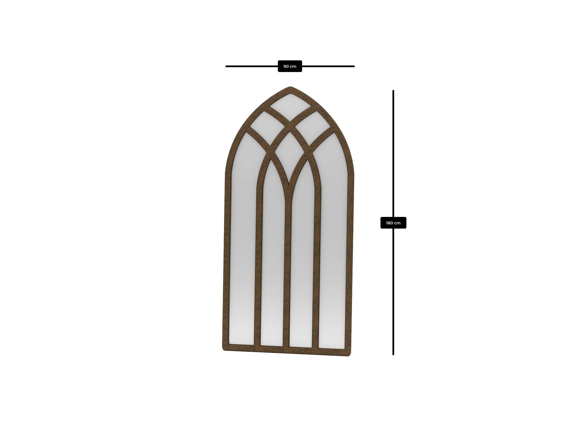Espelho Cheval Castanho 90x180cm - MDF 100% com Fixação de Parede Incluída