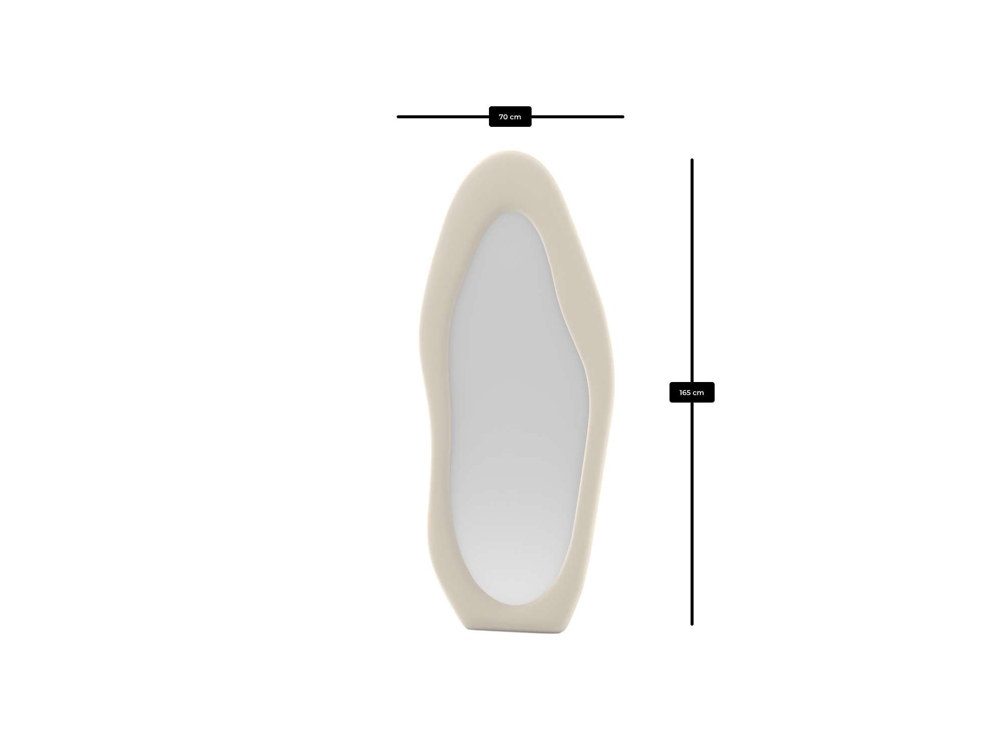 Espelho Cheval Creme 70x165cm - MDF com Fixação de Parede Incluída