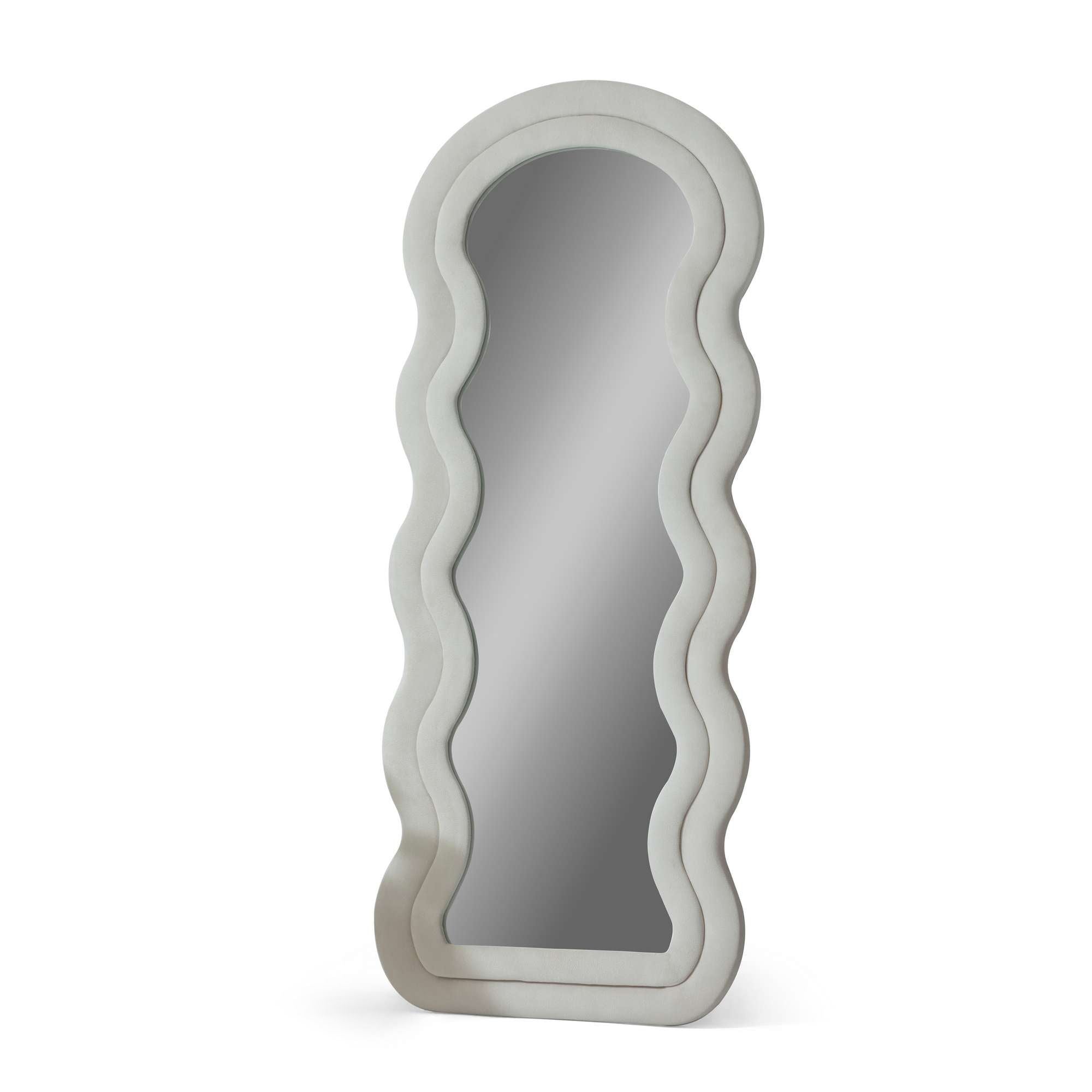 Espelho Cheval Creme 65x170cm - MDF com Fixação de Parede Incluída